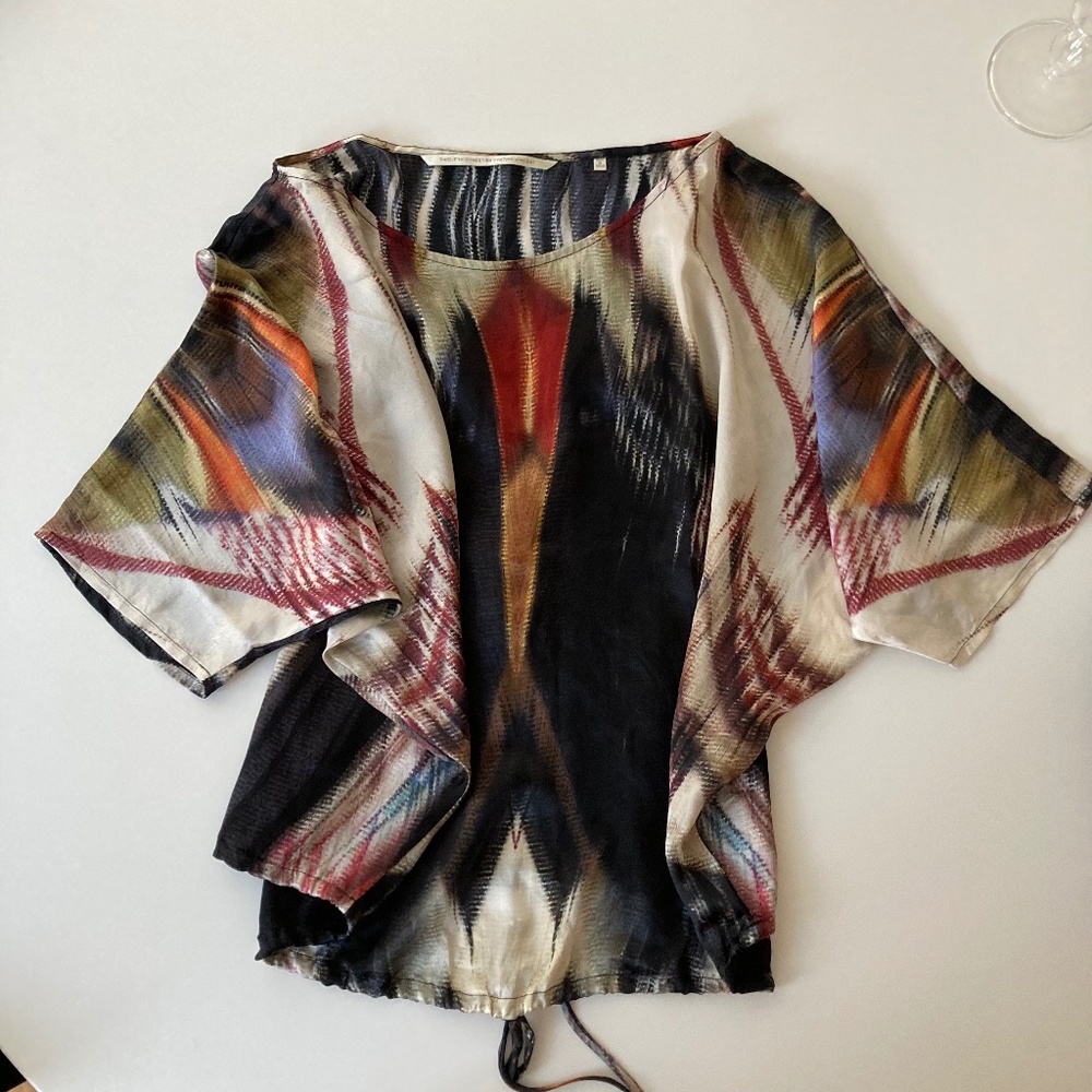 12th Street by Cynthia Vincent Women's Silk Blouse Top Multicolor